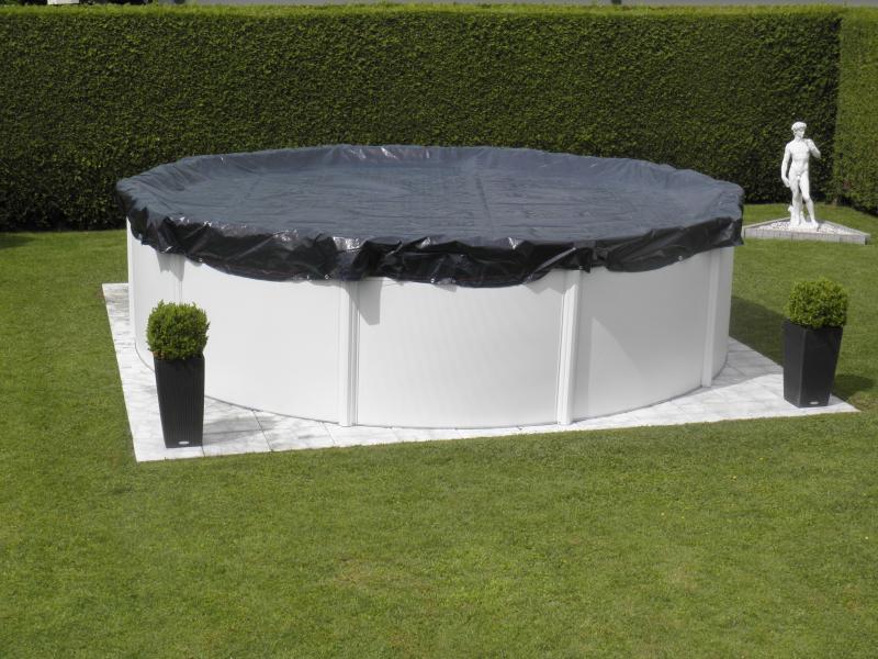 Preview: Sommerabdeckplane rund ø 3,6 bis 6,0 m (120g/m²)